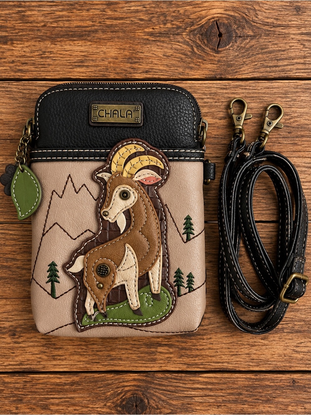 Chala Goat & Mountain Scene Crossbody Bag